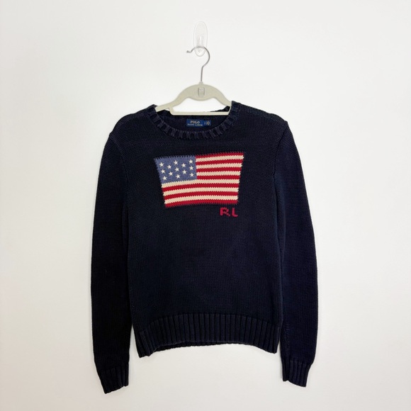 Polo Ralph Lauren Flag Cotton Crewneck Pullover Sweater - Picture 2 of 8